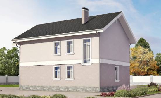 170-008-П Проект двухэтажного дома, уютный коттедж из блока Гудермес | Проекты домов от House Expert