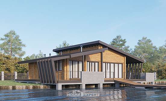 100-007-П Проект бани из бревен Гудермес | Проекты домов от House Expert