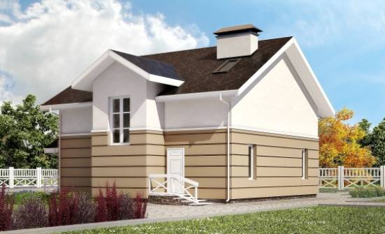 155-009-П Проект двухэтажного дома с мансардой, доступный домик из газосиликатных блоков Грозный | Проекты домов от House Expert