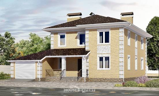 220-006-Л Проект двухэтажного дома и гаражом, уютный домик из газосиликатных блоков Гудермес | Проекты домов от House Expert