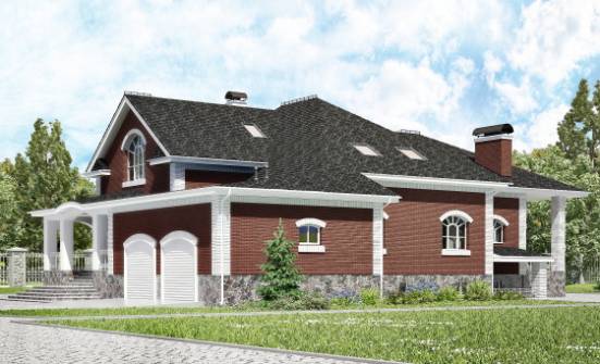 600-001-П Проект трехэтажного дома с мансардой и гаражом, красивый коттедж из твинблока Грозный | Проекты домов от House Expert