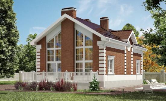 160-009-П Проект двухэтажного дома с мансардой, бюджетный коттедж из блока Гудермес | Проекты домов от House Expert