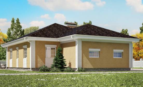 130-002-Л Проект одноэтажного дома, гараж, небольшой домик из керамзитобетонных блоков Гудермес | Проекты домов от House Expert