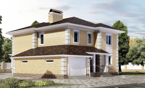 220-006-Л Проект двухэтажного дома и гаражом, уютный домик из газосиликатных блоков Гудермес | Проекты домов от House Expert