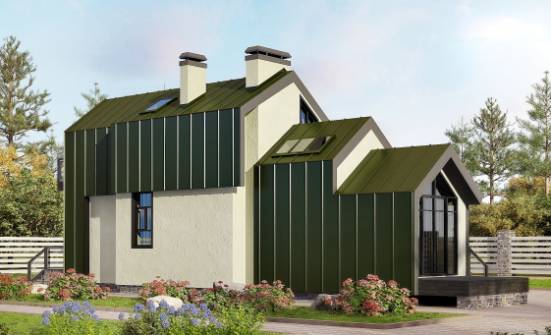 060-006-Л Проект двухэтажного дома мансардой, скромный коттедж из газосиликатных блоков Гудермес | Проекты домов от House Expert