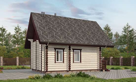 035-001-Л Проект бани из бревен Грозный | Проекты одноэтажных домов от House Expert