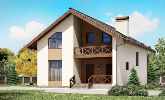 170-002-П Проект двухэтажного дома мансардой, небольшой домик из поризованных блоков Гудермес | Проекты домов от House Expert