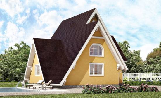 155-008-П Проект двухэтажного дома мансардный этаж, простой домик из дерева Грозный | Проекты домов от House Expert