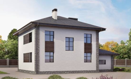 185-004-Л Проект двухэтажного дома, гараж, простой коттедж из газобетона Гудермес | Проекты домов от House Expert
