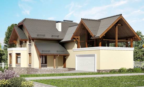 255-003-П Проект трехэтажного дома с мансардным этажом и гаражом, просторный загородный дом из блока Грозный | Проекты домов от House Expert