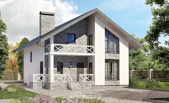 155-001-Л Проект двухэтажного дома мансардный этаж, гараж, красивый домик из газосиликатных блоков Грозный | Проекты домов от House Expert