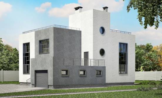 255-001-П Проект двухэтажного дома, гараж, просторный загородный дом из керамзитобетонных блоков Гудермес | Проекты домов от House Expert