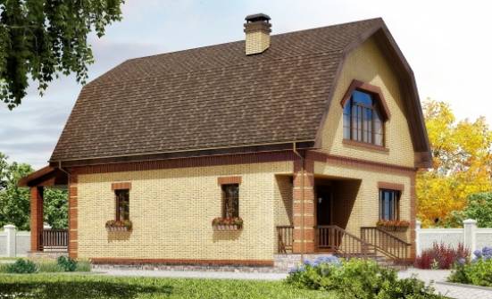 130-005-Л Проект двухэтажного дома мансардой, современный коттедж из керамзитобетонных блоков Грозный | Проекты домов от House Expert