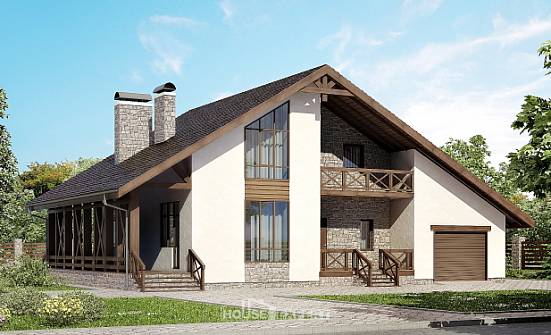 265-001-П Проект двухэтажного дома мансардный этаж и гаражом, классический загородный дом из арболита Грозный | Проекты домов от House Expert
