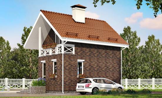 045-001-Л Проект двухэтажного дома с мансардным этажом, дешевый домик из арболита Гудермес | Проекты домов от House Expert