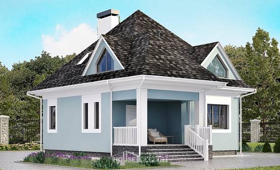 110-001-Л Проект двухэтажного дома мансардой, уютный загородный дом из блока Грозный | Проекты домов от House Expert
