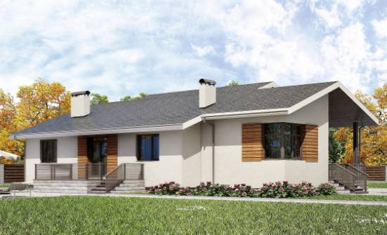 135-002-П Проект одноэтажного дома, гараж, уютный домик из керамзитобетонных блоков Грозный | Проекты домов от House Expert