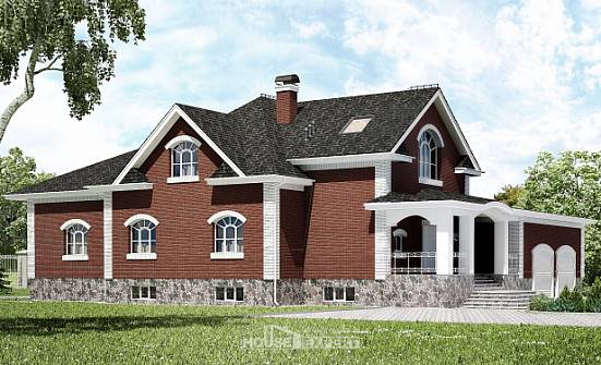 600-001-П Проект трехэтажного дома с мансардой и гаражом, красивый коттедж из твинблока Грозный | Проекты домов от House Expert