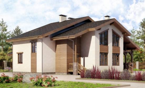 240-003-П Проект двухэтажного дома мансардой, современный домик из кирпича Гудермес | Проекты домов от House Expert