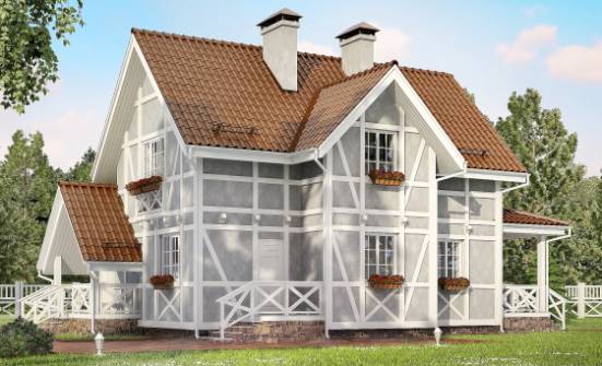 160-003-Л Проект двухэтажного дома мансардой, красивый дом из блока Гудермес | Проекты домов от House Expert