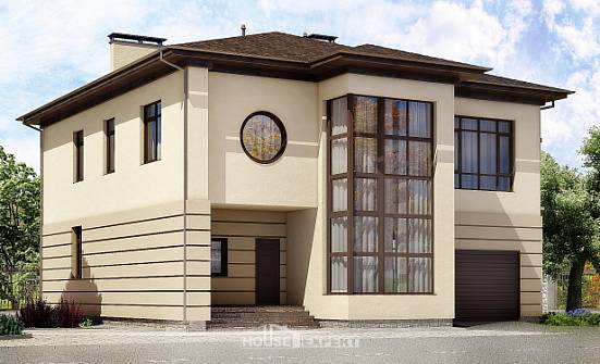 300-006-П Проект двухэтажного дома и гаражом, современный загородный дом из кирпича Грозный | Проекты домов от House Expert