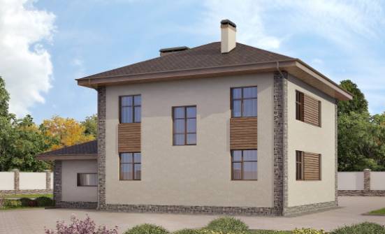 185-004-П Проект двухэтажного дома, гараж, просторный дом из бризолита Грозный | Проекты домов от House Expert
