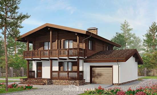 200-011-П Проект двухэтажного дома мансардой, средний домик из поризованных блоков Грозный | Проекты домов от House Expert