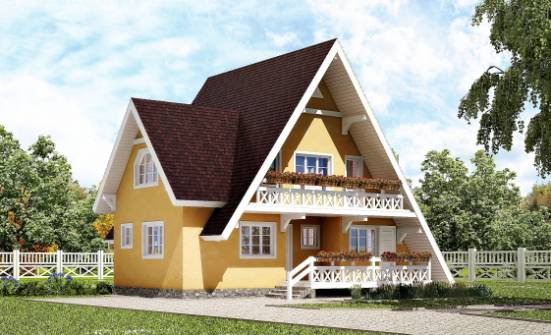155-008-П Проект двухэтажного дома мансардный этаж, простой домик из дерева Грозный | Проекты домов от House Expert