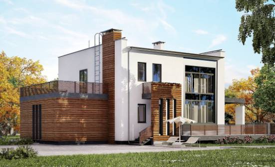 220-003-П Проект двухэтажного дома, гараж, красивый коттедж из поризованных блоков Гудермес | Проекты домов от House Expert