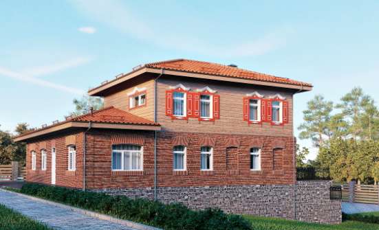 380-002-Л Проект трехэтажного дома, гараж, огромный домик из кирпича Гудермес | Проекты домов от House Expert