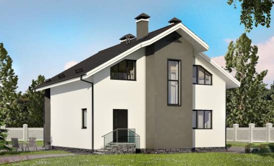150-005-Л Проект двухэтажного дома с мансардным этажом, красивый дом из бризолита Гудермес | Проекты домов от House Expert