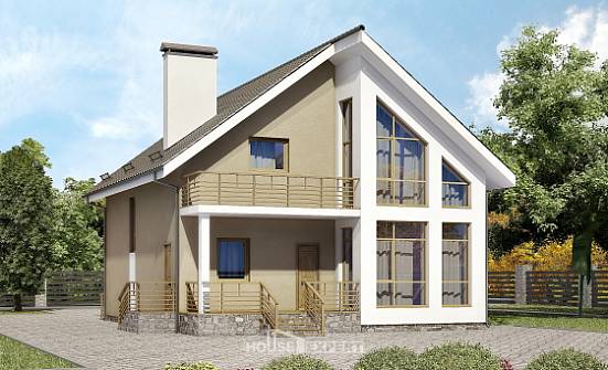 170-006-Л Проект двухэтажного дома мансардный этаж, бюджетный дом из керамзитобетонных блоков Грозный | Проекты домов от House Expert