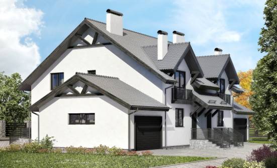 290-003-П Проект двухэтажного дома с мансардой, большой дом из теплоблока Гудермес | Проекты домов от House Expert
