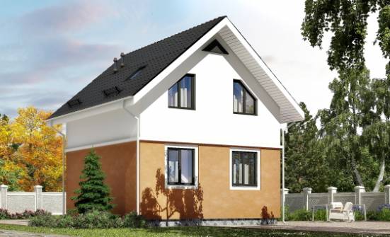 070-001-Л Проект двухэтажного дома с мансардой, эконом домик из пеноблока Гудермес | Проекты домов от House Expert