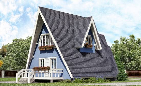 100-002-П Проект двухэтажного дома мансардный этаж, классический домик из бревен Грозный | Проекты домов от House Expert