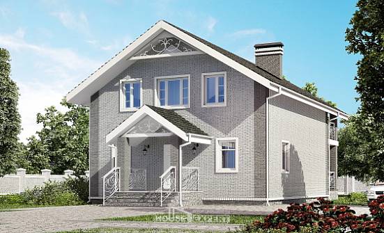 150-007-П Проект двухэтажного дома мансардный этаж, доступный дом из теплоблока Грозный | Проекты домов от House Expert