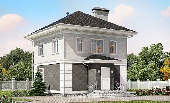 090-003-П Проект двухэтажного дома, бюджетный домик из твинблока Грозный | Проекты домов от House Expert