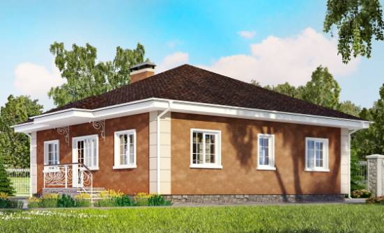 100-001-Л Проект одноэтажного дома, красивый загородный дом из керамзитобетонных блоков Грозный | Проекты одноэтажных домов от House Expert