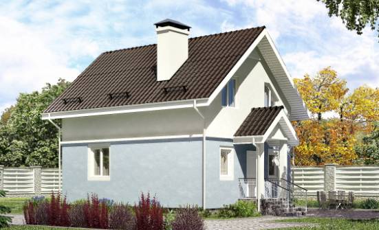 095-002-П Проект двухэтажного дома мансардный этаж, бюджетный дом из бризолита Гудермес | Проекты домов от House Expert