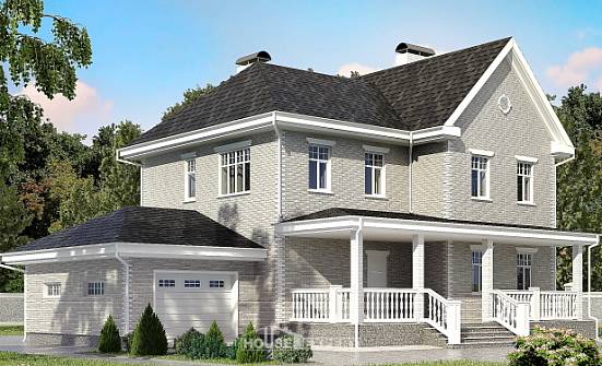 190-001-Л Проект двухэтажного дома и гаражом, средний дом из кирпича Грозный | Проекты домов от House Expert