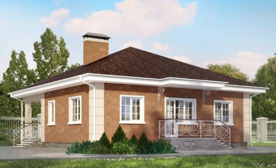 100-001-Л Проект одноэтажного дома, красивый загородный дом из керамзитобетонных блоков Грозный | Проекты домов от House Expert