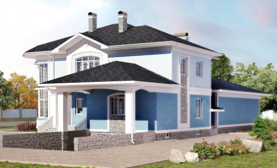 620-001-П Проект трехэтажного дома и гаражом, современный загородный дом из твинблока Грозный | Проекты домов от House Expert