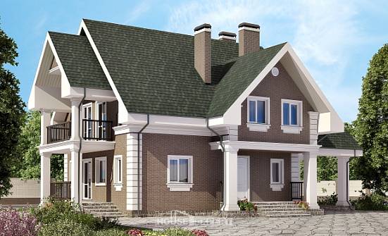 140-003-П Проект двухэтажного дома с мансардой и гаражом, красивый загородный дом из арболита Грозный | Проекты домов от House Expert