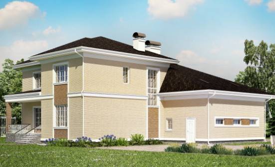 335-001-Л Проект двухэтажного дома и гаражом, просторный домик из кирпича Гудермес | Проекты домов от House Expert