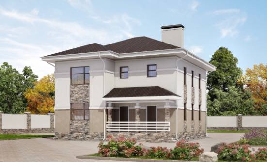 150-014-П Проект двухэтажного дома, доступный дом из поризованных блоков Грозный | Проекты домов от House Expert