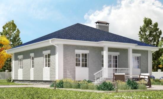 130-002-П Проект одноэтажного дома, гараж, недорогой домик из бризолита Гудермес | Проекты домов от House Expert