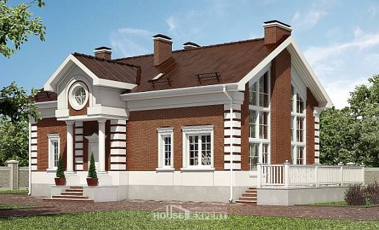160-009-П Проект двухэтажного дома с мансардой, бюджетный коттедж из блока Гудермес | Проекты домов от House Expert