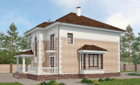 220-008-П Проект двухэтажного дома, красивый домик из кирпича Грозный | Проекты домов от House Expert