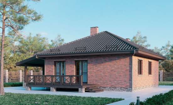 070-006-Л Проект одноэтажного дома, миниатюрный коттедж из пеноблока Гудермес | Проекты домов от House Expert