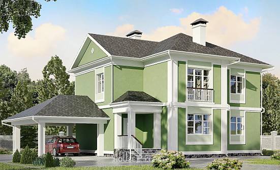 170-001-Л Проект двухэтажного дома, гараж, экономичный домик из керамзитобетонных блоков Гудермес | Проекты домов от House Expert
